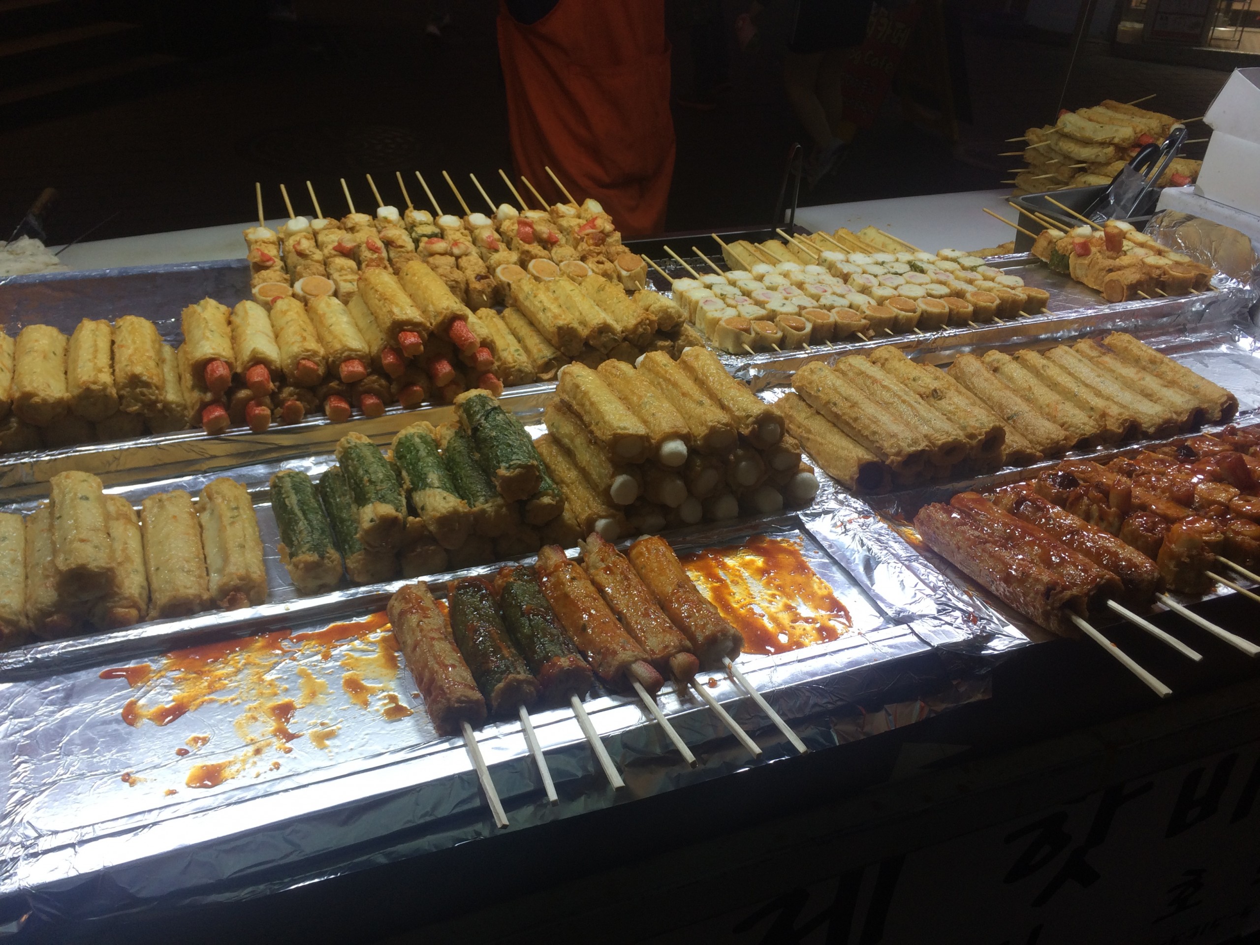 All sorts of meats on a stick