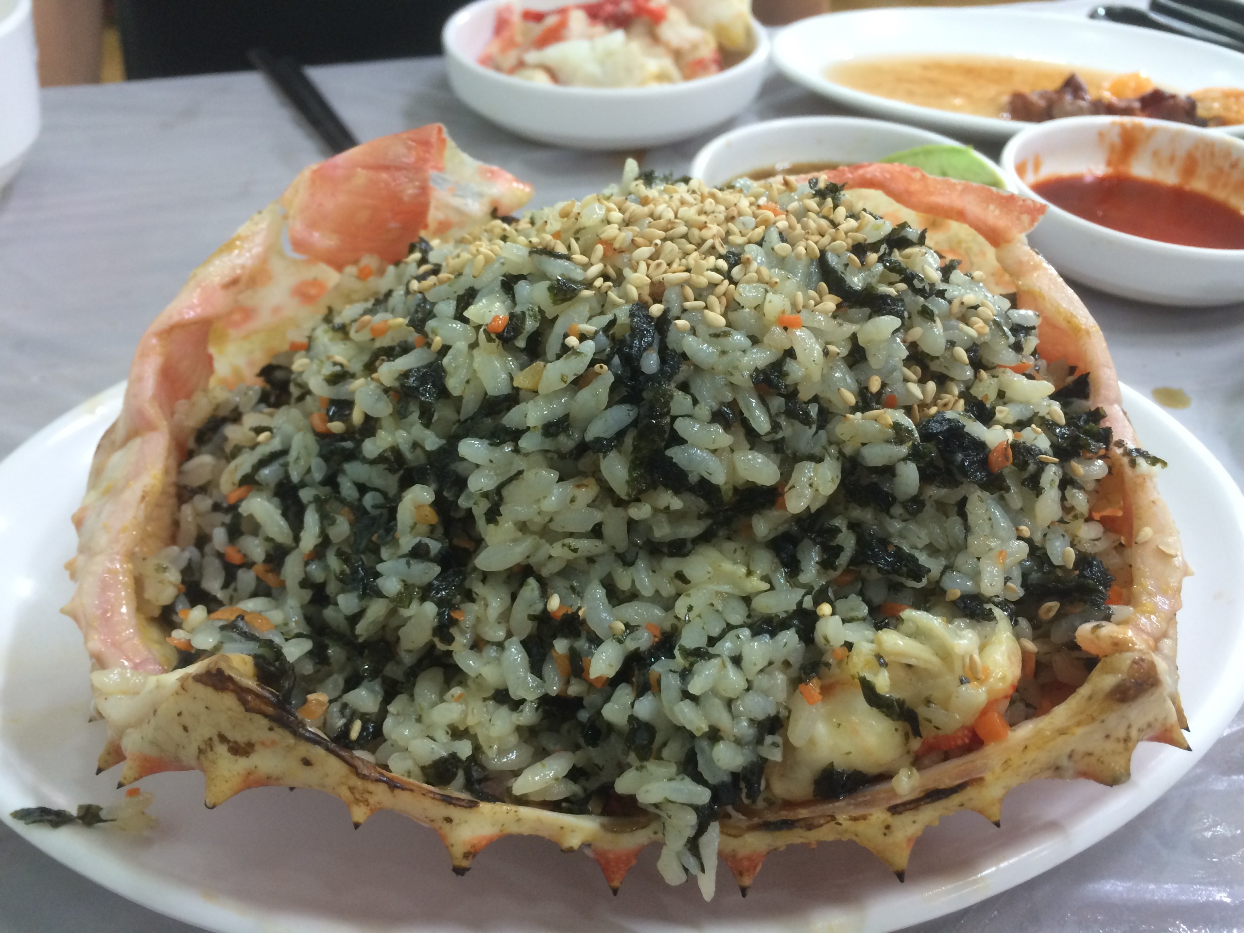 Awesome fried rice made with the king crab