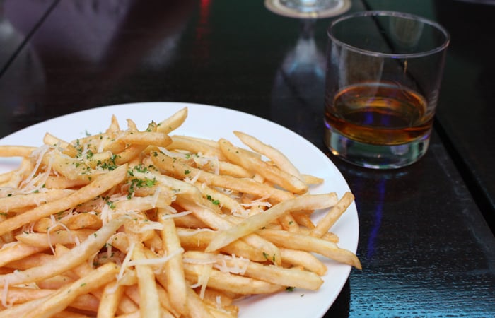 The parmesan truffle fries ($10) is a large plate of thin cut fries with shavings of cheese and spritzed with truffle oil. 