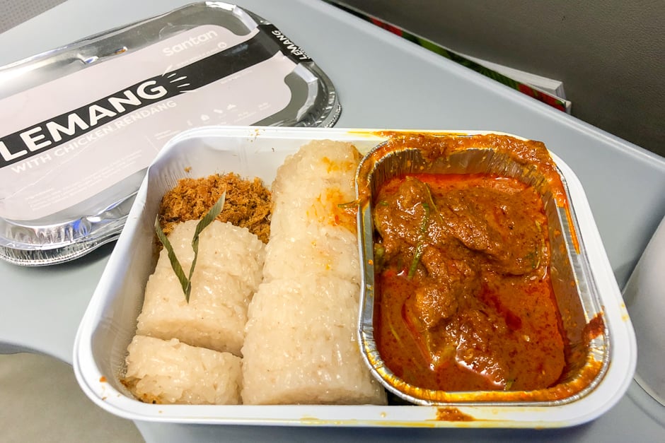 The lemang sticky rice with chicken rendang was excellent.