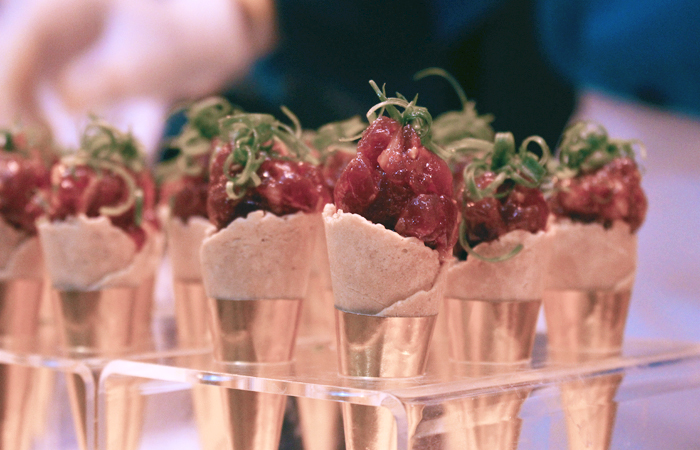 Chef Chai Chaowasaree prepared his famous ahi cones- a combination of sweet and savory. 