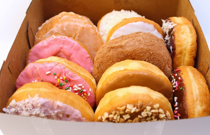 We got a dozen ring donuts for just $10!