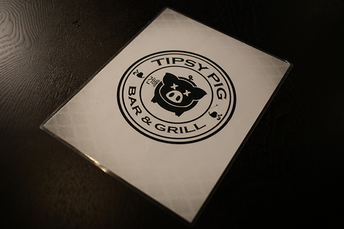 I tilted the menu because the pig is tipsy.