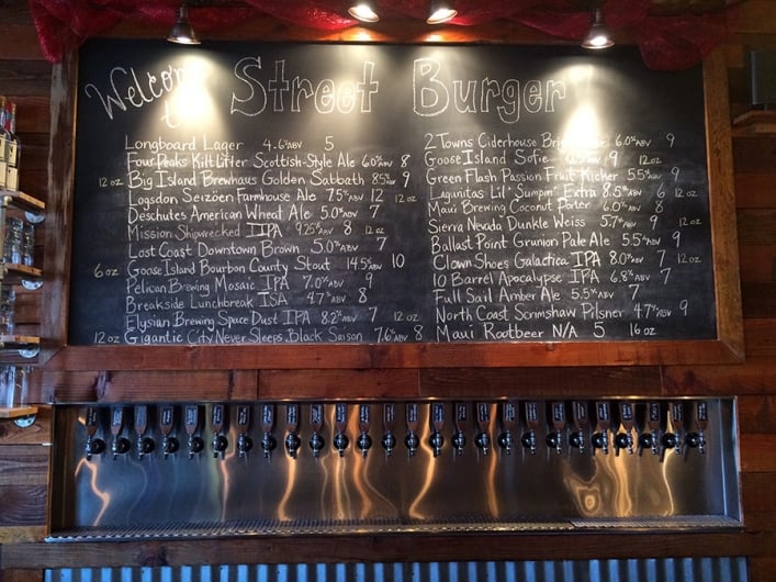 Street Burger has a huge selection of local and mainland beers to pair with their droolworthy burgers.
