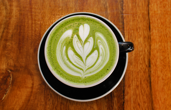 The matcha latte ($3.75) is light and foamy with a bright green tea flavor. 