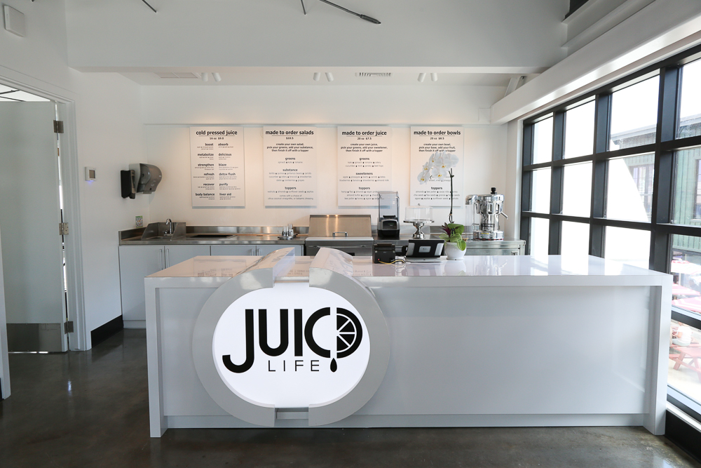 Juic'd Life is located on the second floor of the SALT complex at Our Kakaako kitty corner from Hank's Haute Dogs.