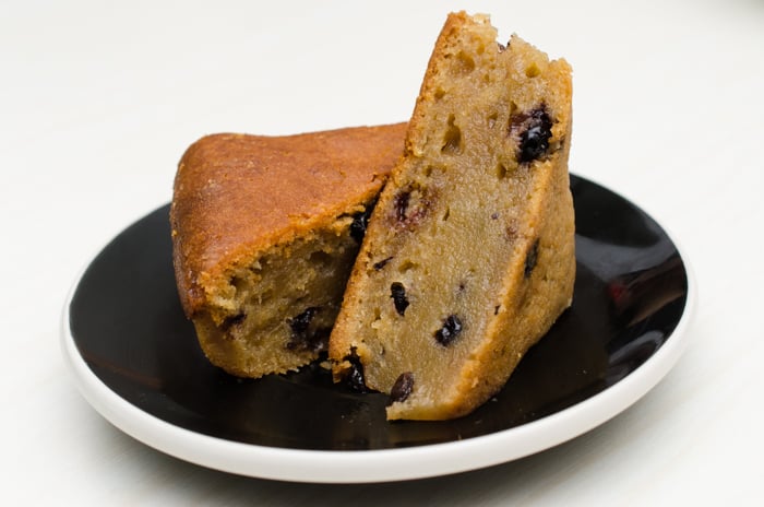 Blueberry butter mochi ($3.50) makes the perfect midday snack with iced tea.