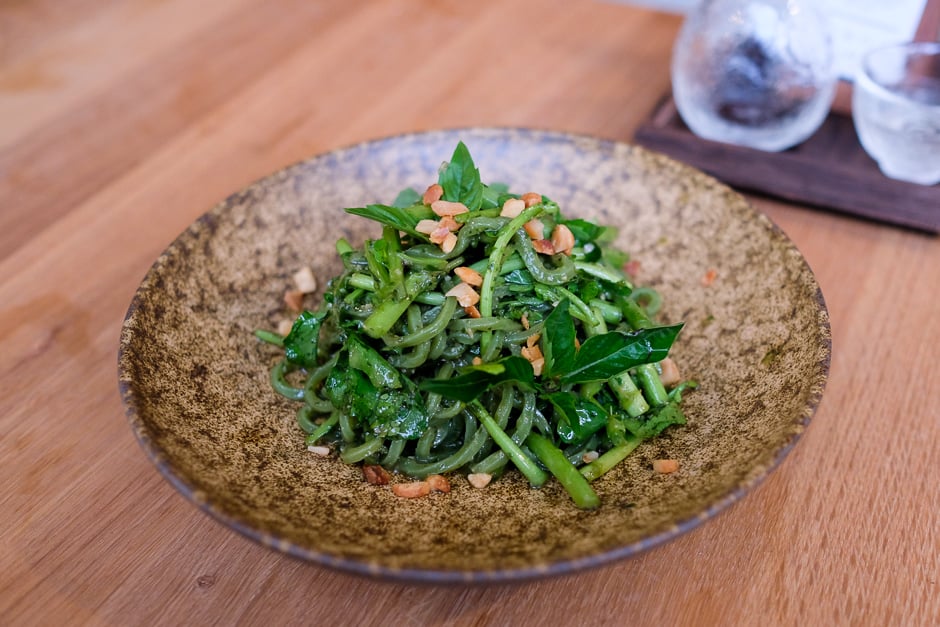 Kale Udon basil pesto