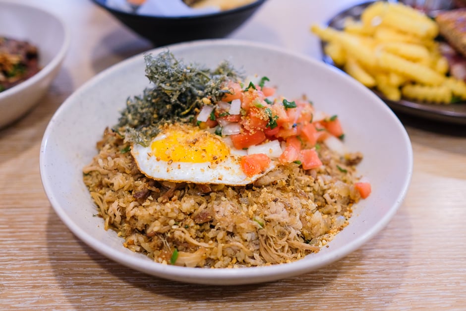 bowl of kalua pig fried rice