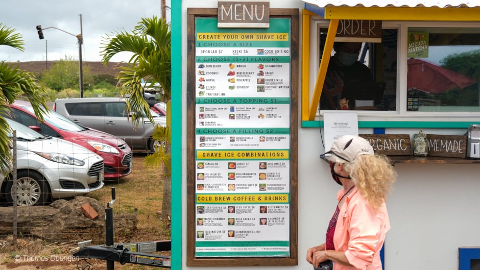 kula shave ice menu