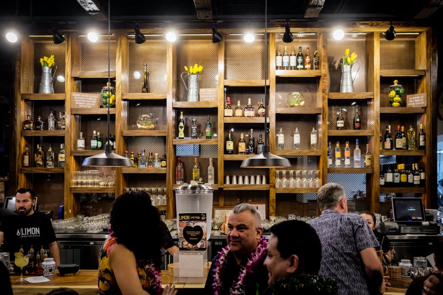 Limon Rotisserie has bar seating in addition to a dining room and outdoor event spaces. 