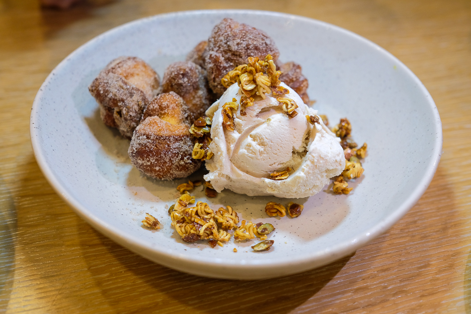 Malassadas with horchata ice cream