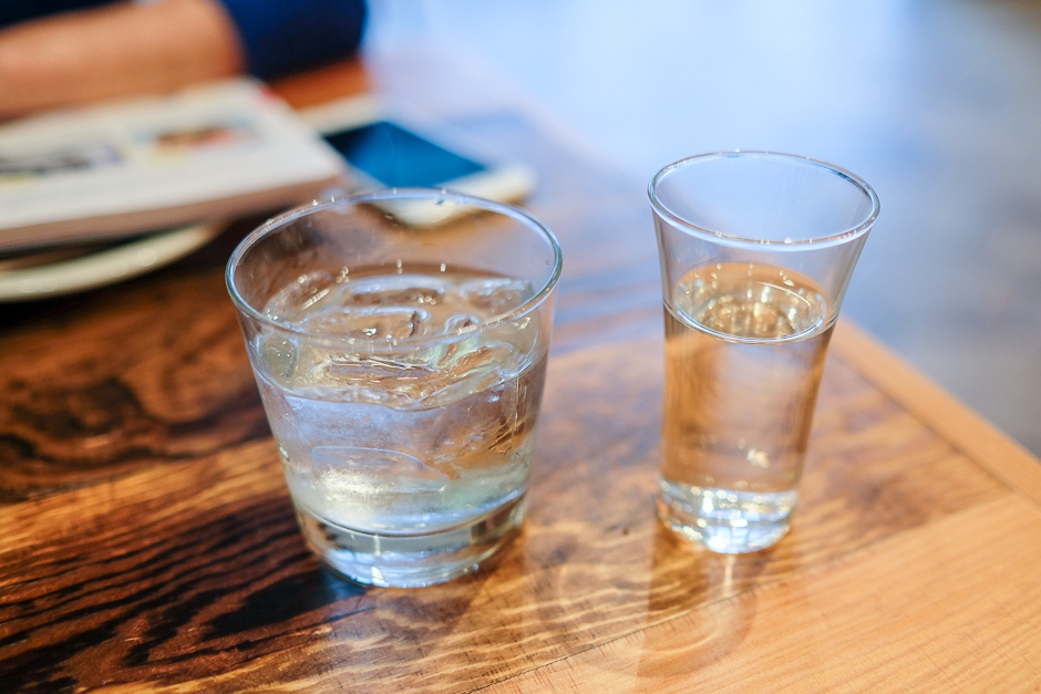 Shochu and sake at happy hour at Minori Craft Japanese Tavern.