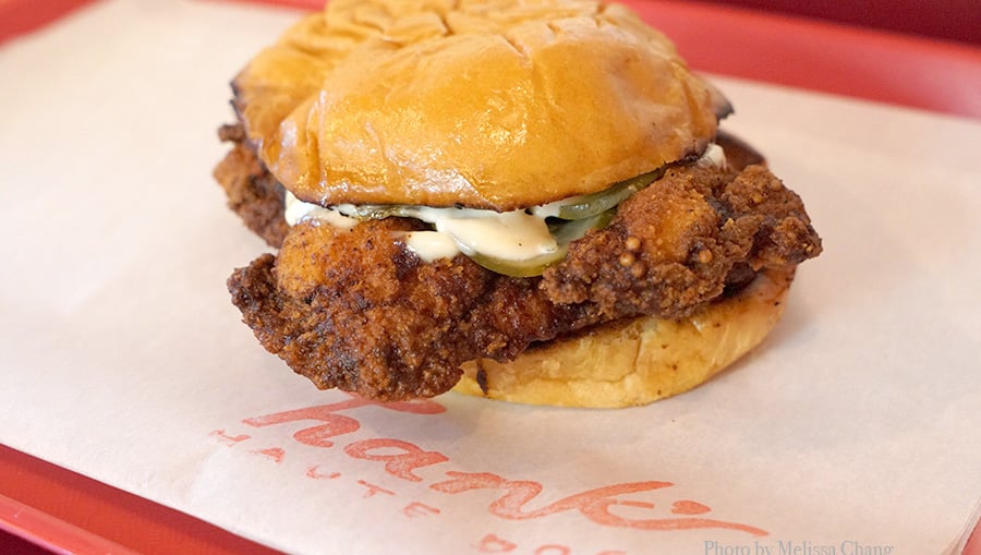 hanks haute dogs hot chicken sandwich