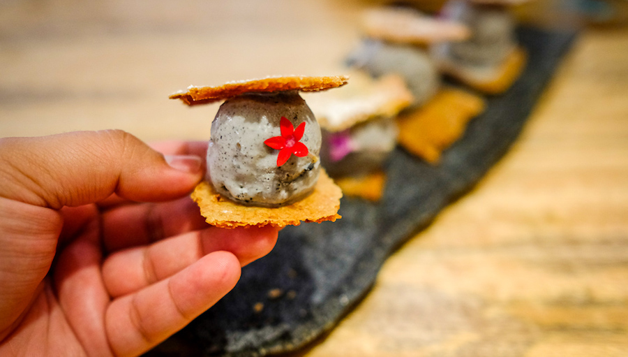 natto sesame ice cream sandwich