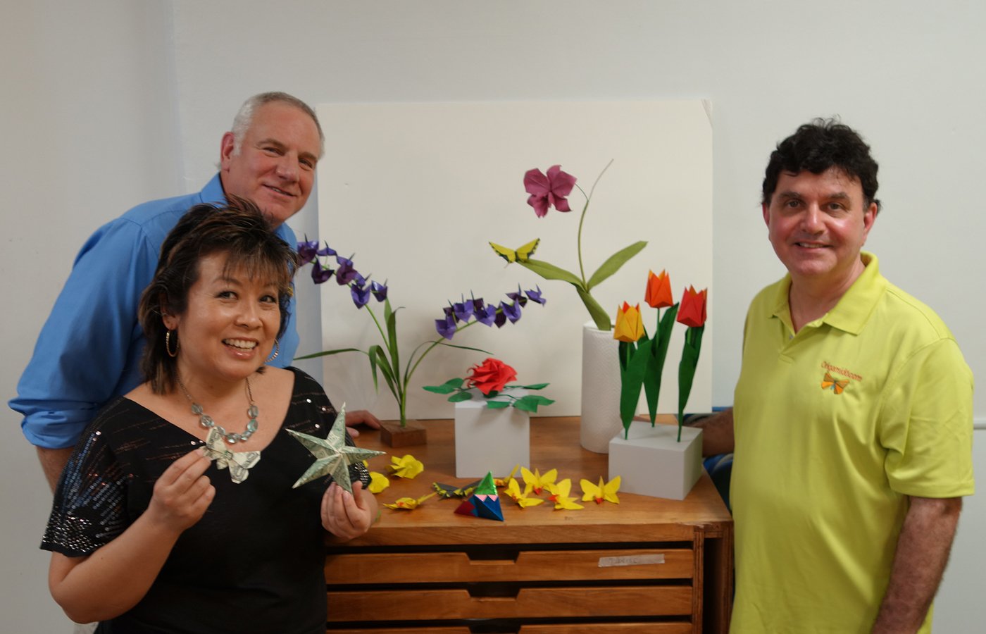 With origami masters Richard Alexander and Michael LaFosse.