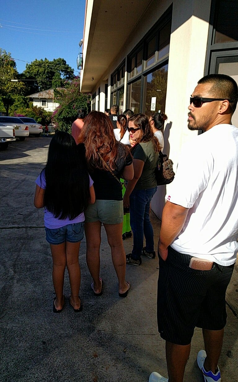 This past Saturday's line, before the 9 a.m. opening. The shop sold out before noon.