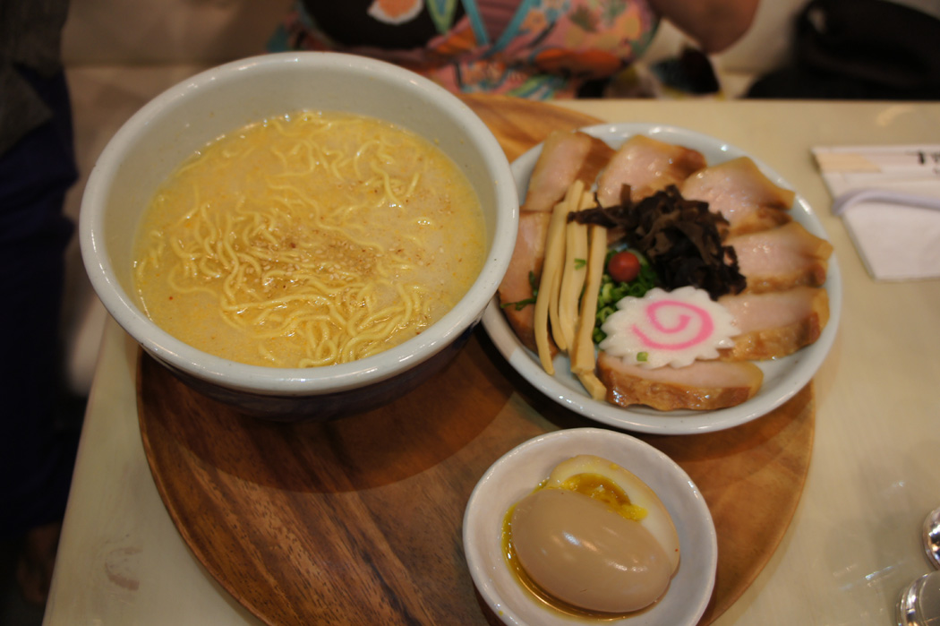 Here's the toroniku miso ramen, which I ordered with a soft-boiled egg on the side for $1.50. The eggs here are perfectly runny. The toroniku is served on the side because keeping them in the hot broth will change the flavor of the bowl. The miso broth is savory, but not too overwhelming.