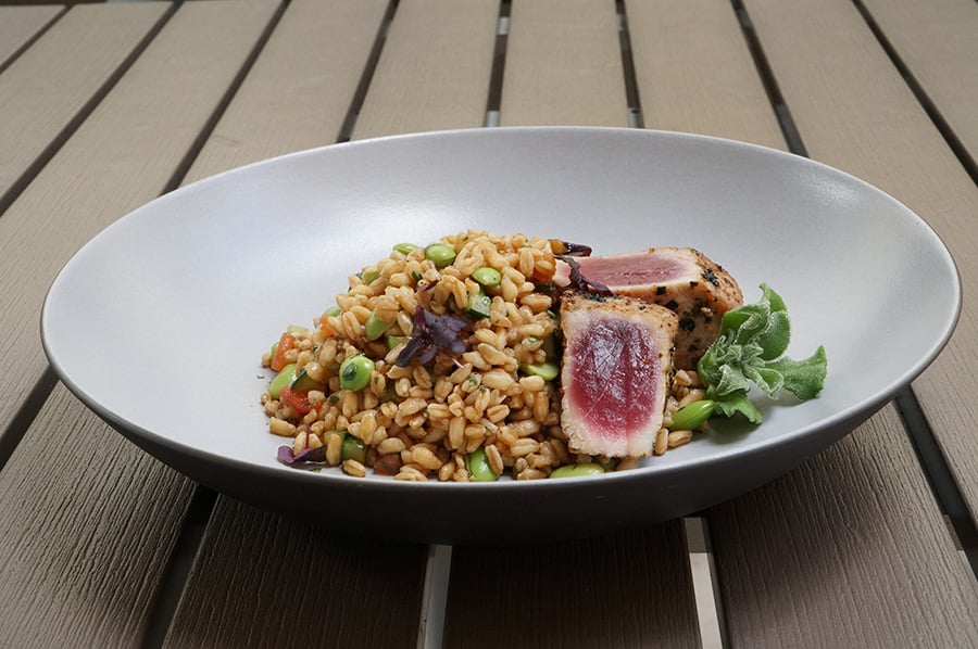seared ahi farro