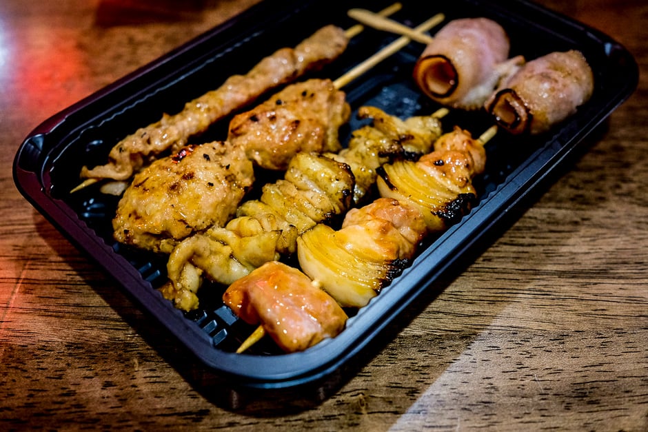 Mixed yakitori sticks