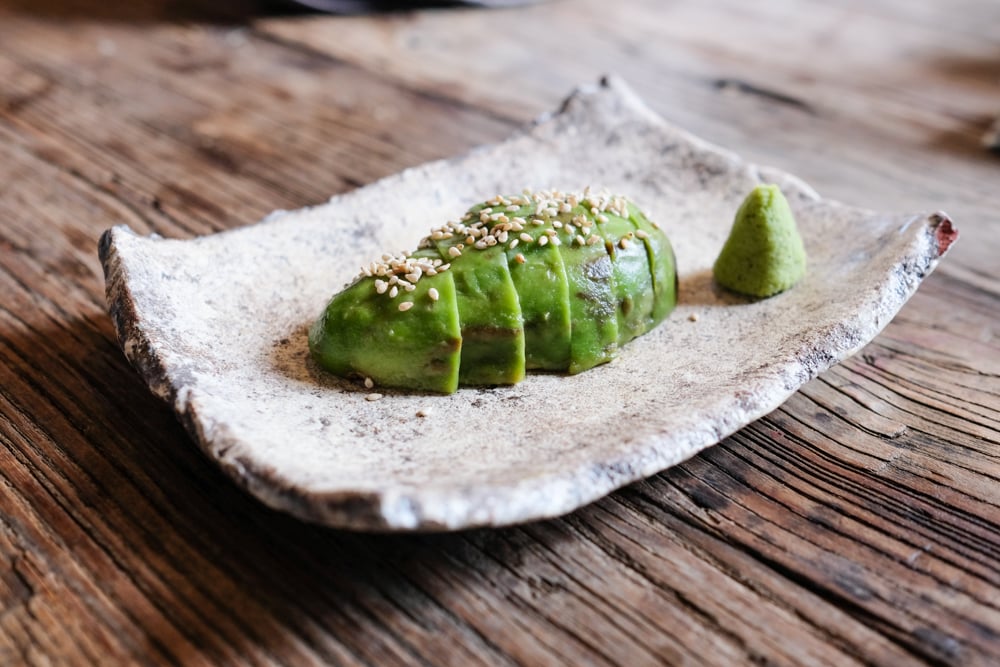 The most interesting item I tasted was the saikyo-miso cured avocado ($12). 