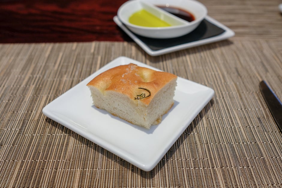 House focaccia bread with sea salt and rosemary
