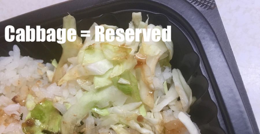 Cabbage garnish in a Zip Pac bento