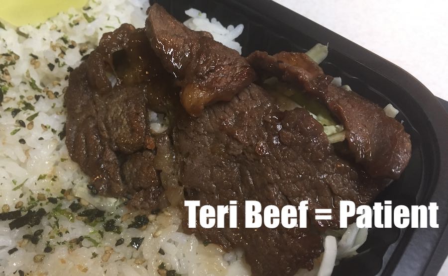 Teri or teriyaki beef in a Zip Pac bento