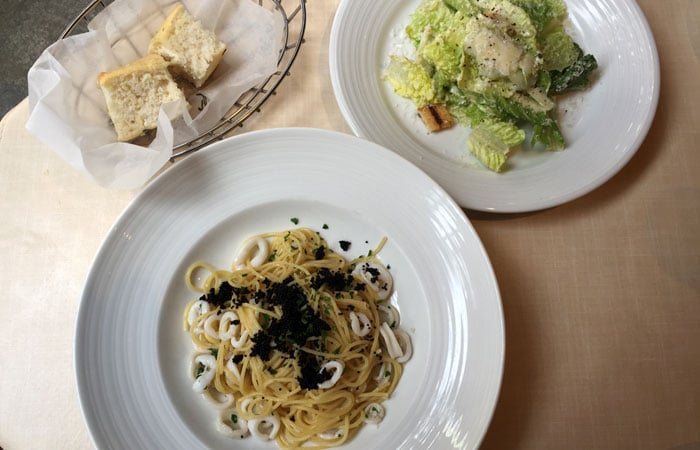 Lunch specials ($23.95) feature a small selection of pastas and pizzas served with your choice of a garden salad, Caesar salad or tomato basil bisque.