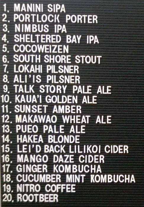 Three Peaks' beer list as of Friday, Aug. 11.