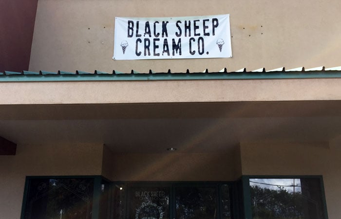 Black Sheep’s sign is easy to spot from the street.