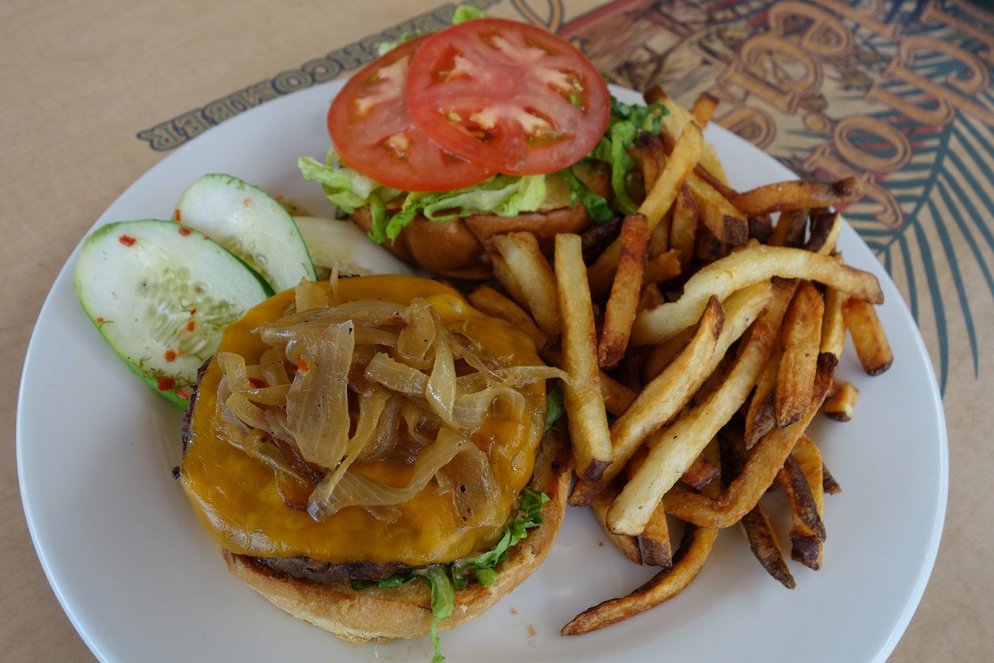 Jimmy Buffett's Beachcomber Burger, using as many local ingredients as possible. 