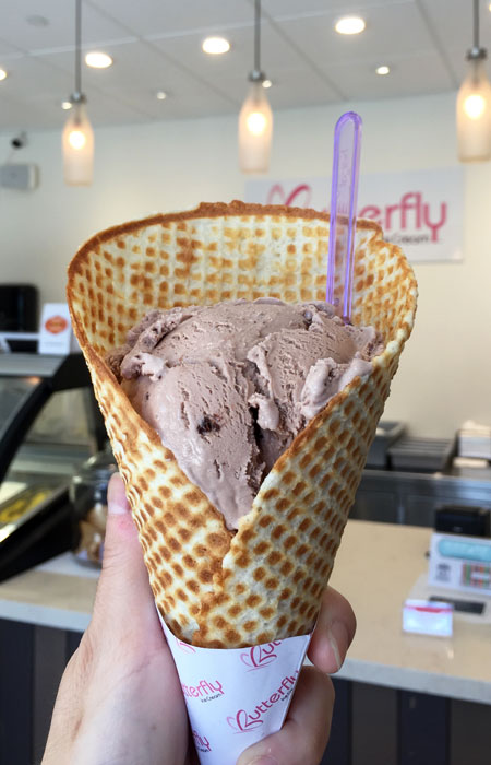 It’s all about that homemade waffle cone ($5). It’s the same price as a cup, so just get the cone, no questions asked.