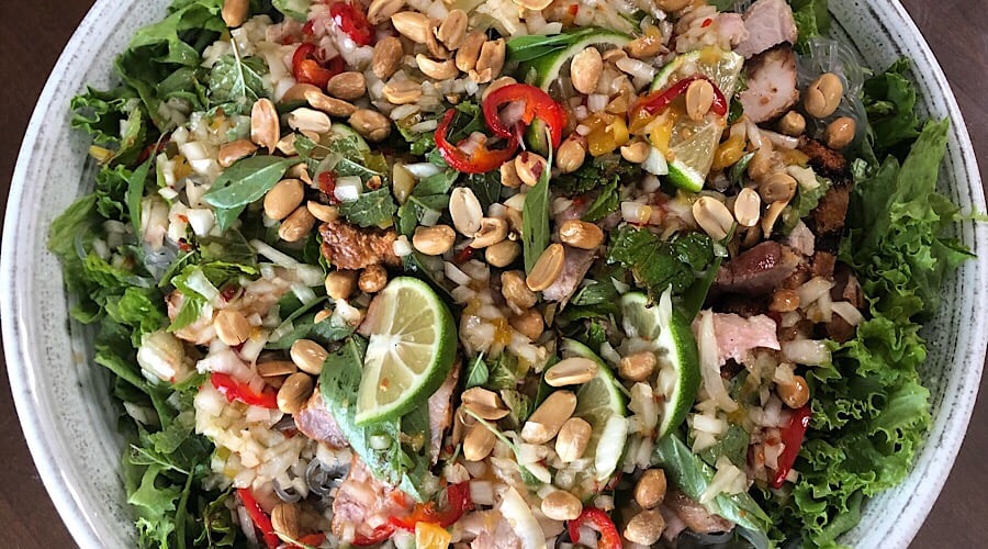 Vietnamese-inspired pork vermicelli salad