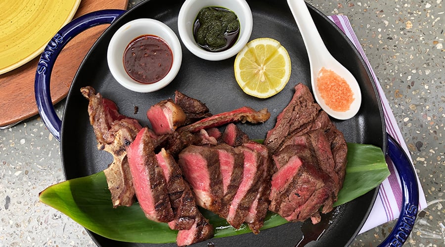 Deck porter house steak