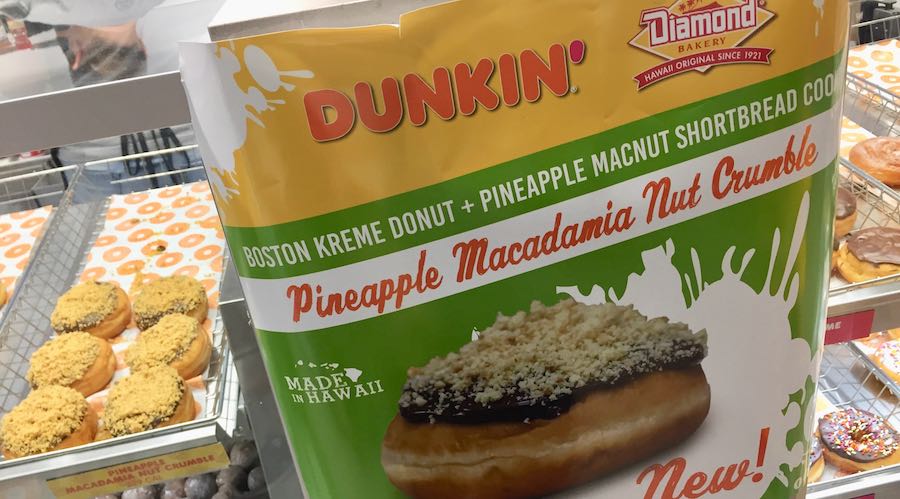 Diamond Bakery Dunkin' Donuts Boston Kreme Pineapple Macadamia Nut Shortbread Cookie