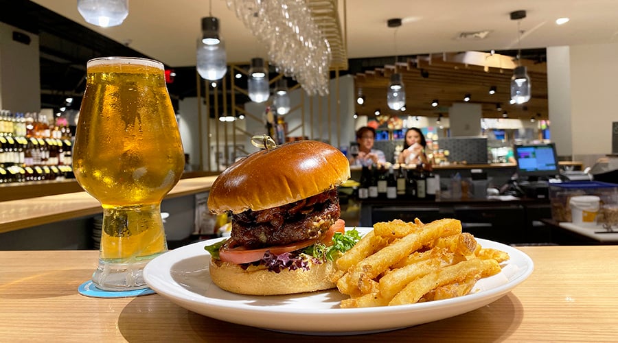 Foodland burger and beer