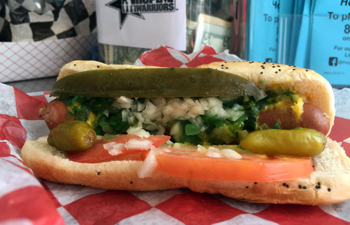 The Chicago Dog ($6) is the most popular order, followed by the Maxwell Street Polish Sausage ($7).