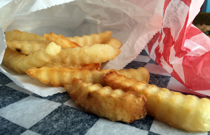 Crinkle cut fries trump regular fries any day.