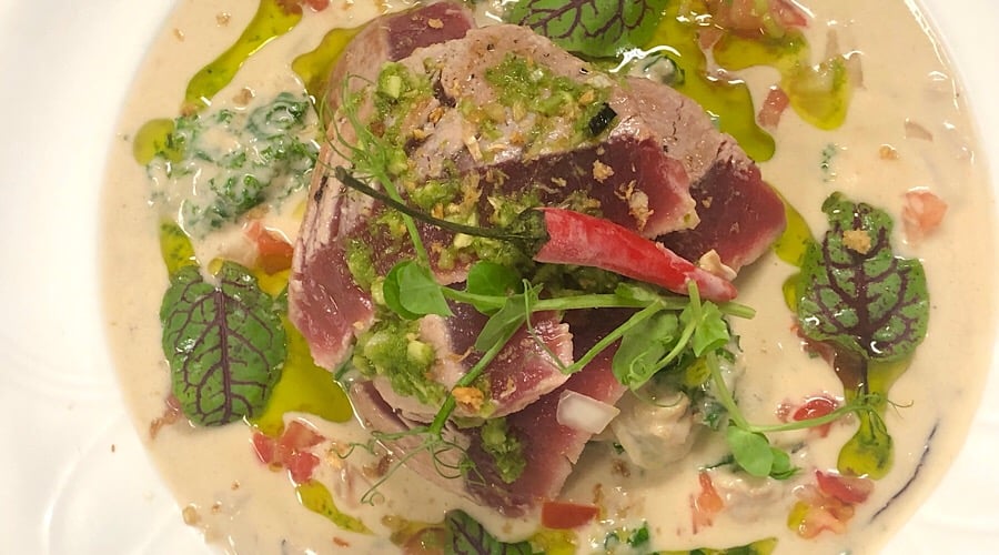 seared ahi ginataan