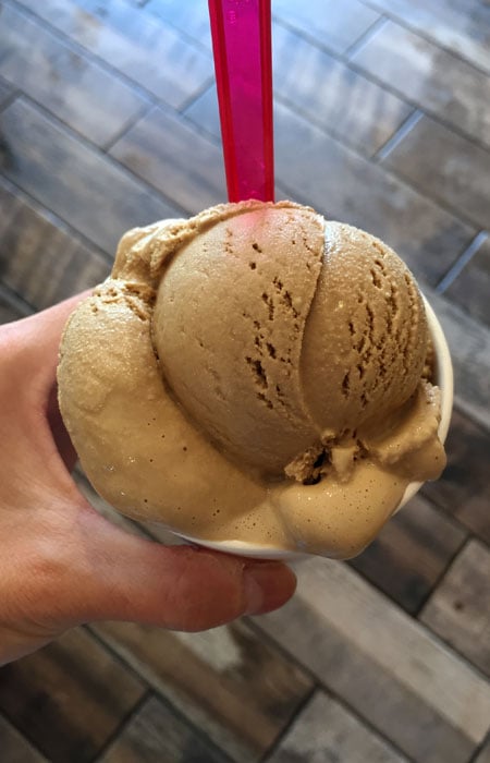 The Lilikoi is this ice cream spot’s claim to fame, but the dulce de leche and coffee—which I end up getting—are also delicious.
