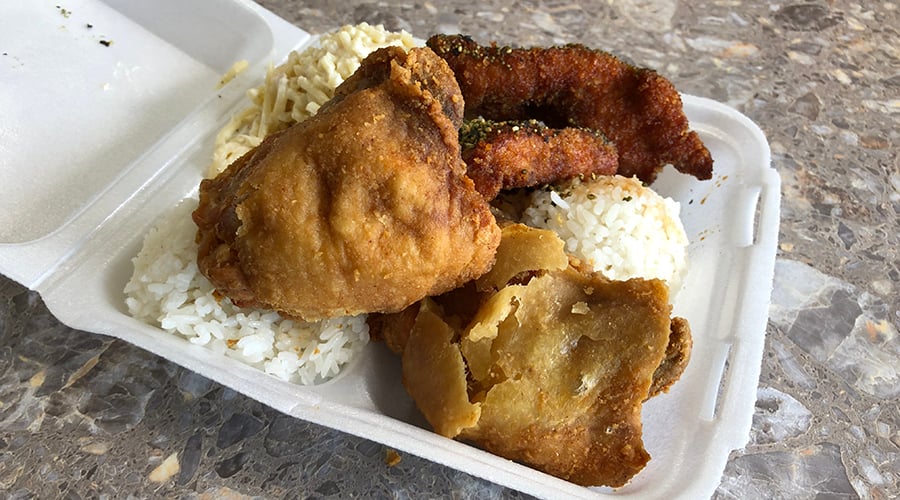 KJ's fried chicken plate