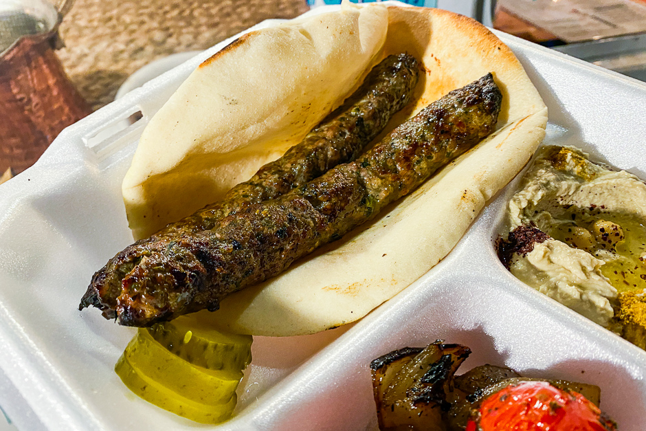 lamb kebab plate at habibi tasty