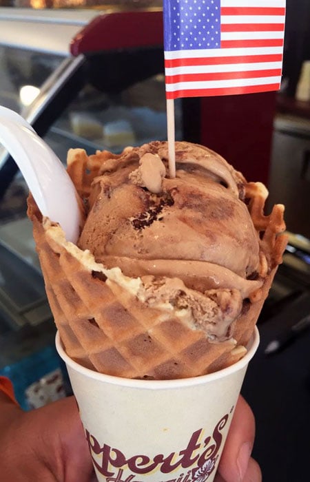 Lappert’s waffle cones are made fresh daily. Once you enter the store, you immediately get a whiff of the fresh waffles. Don’t tell me that won’t influence your decision.
