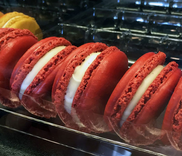 La Tour’s macaron ($1.95 each) flavors range from yuzu to pink guava, and you can find 14-15 available per day.