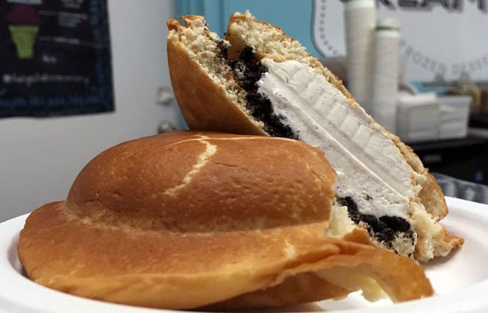 The Pan de crème ($6.50) features a spongy King's Hawaiian sweet roll with your choice of ice cream flavor, topping and a spread. All flavors are house-made.