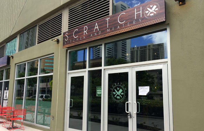 Scratch Kitchen and Meatery is located in South Shore Market, but the entrance is from Auahi Street.