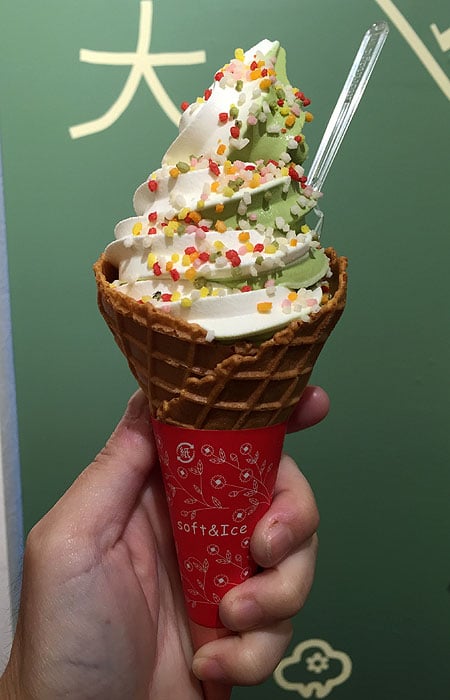 This vendor only had three soft serve flavor options — green tea, milk or swirl. Sometimes, simple is best.
