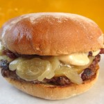 MOMO BURGER: R&B burger with specially created root beer bacon jam, gouda, fried onions and maybe bread-and-butter pickles; teri burger, bacon burger, garlic fries; all burgers made with 100 percent grass-fed Big Island beef