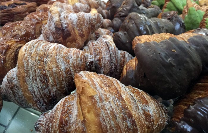 The Churro croissant ($4) is generously coated with sugar and filled with Dulce de Leche cream. 